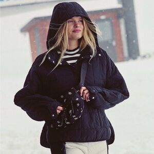 FP Movement by Free People Black Pippa Puffer pullover Jacket